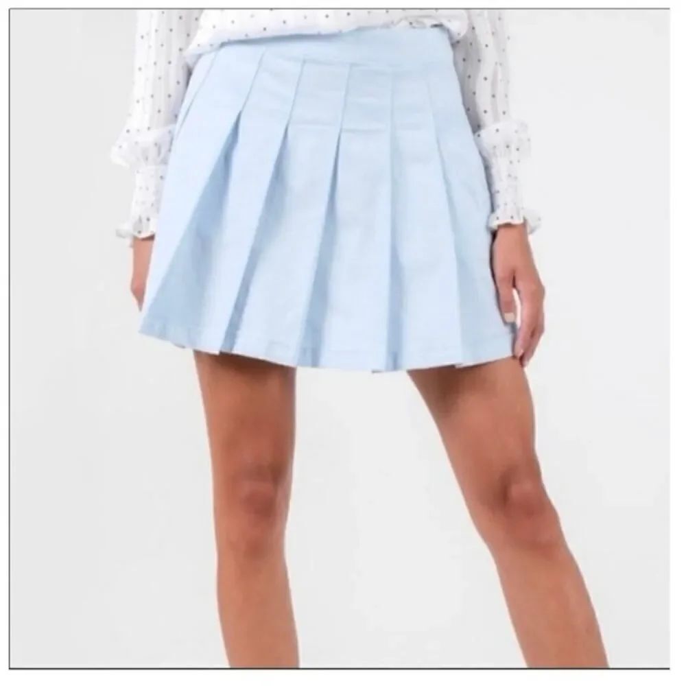 American Eagle Academia School Pleated Skirt Mini Pleated Stretch Blue Size 12